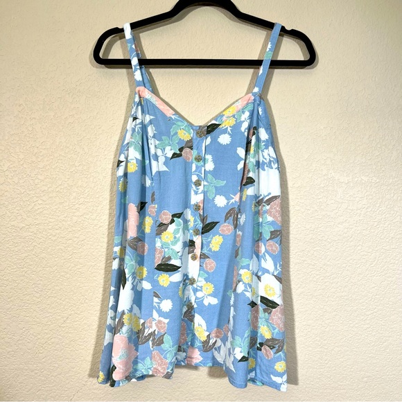 Torrid 00 fit and flare floral print tank top - Picture 1 of 14